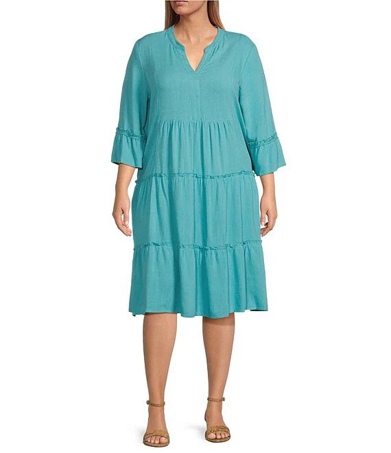Front Placket Tiered Skirt Dress from Multiples