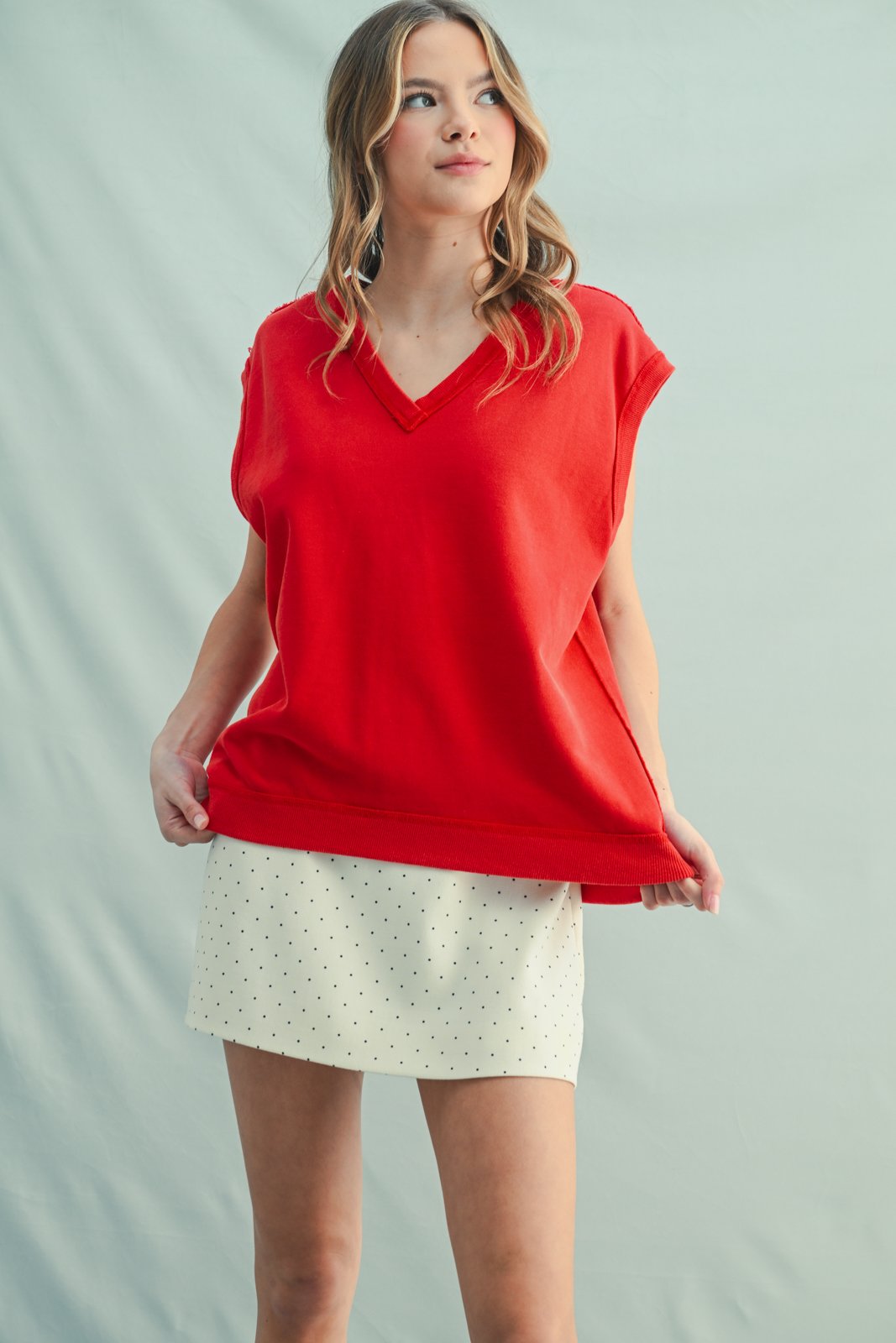 French Terry V Neck Vest