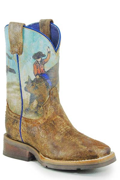 Bucking Brahma Square Toe Boot from Roper