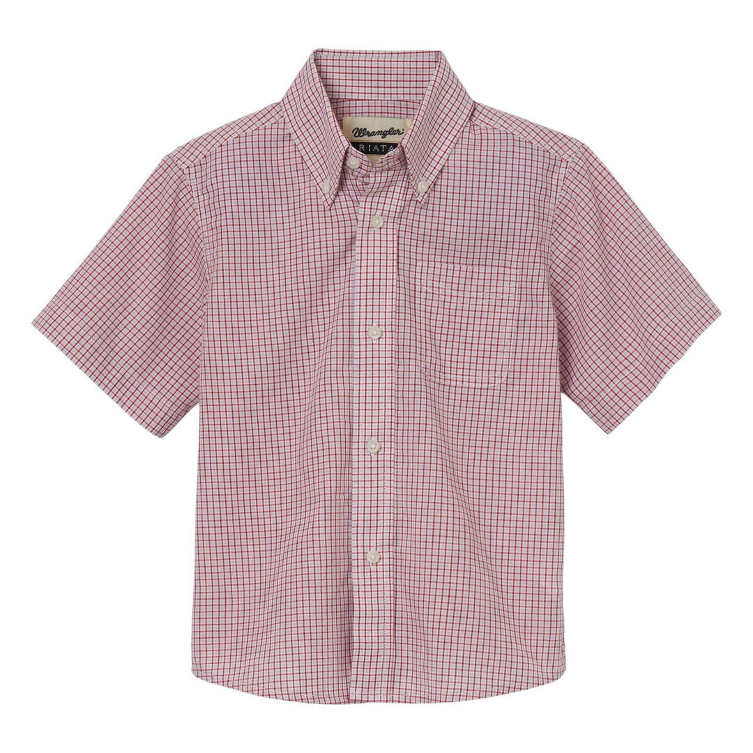 Boys Riata Short Sleeve Plaid Shirt from Wrangler