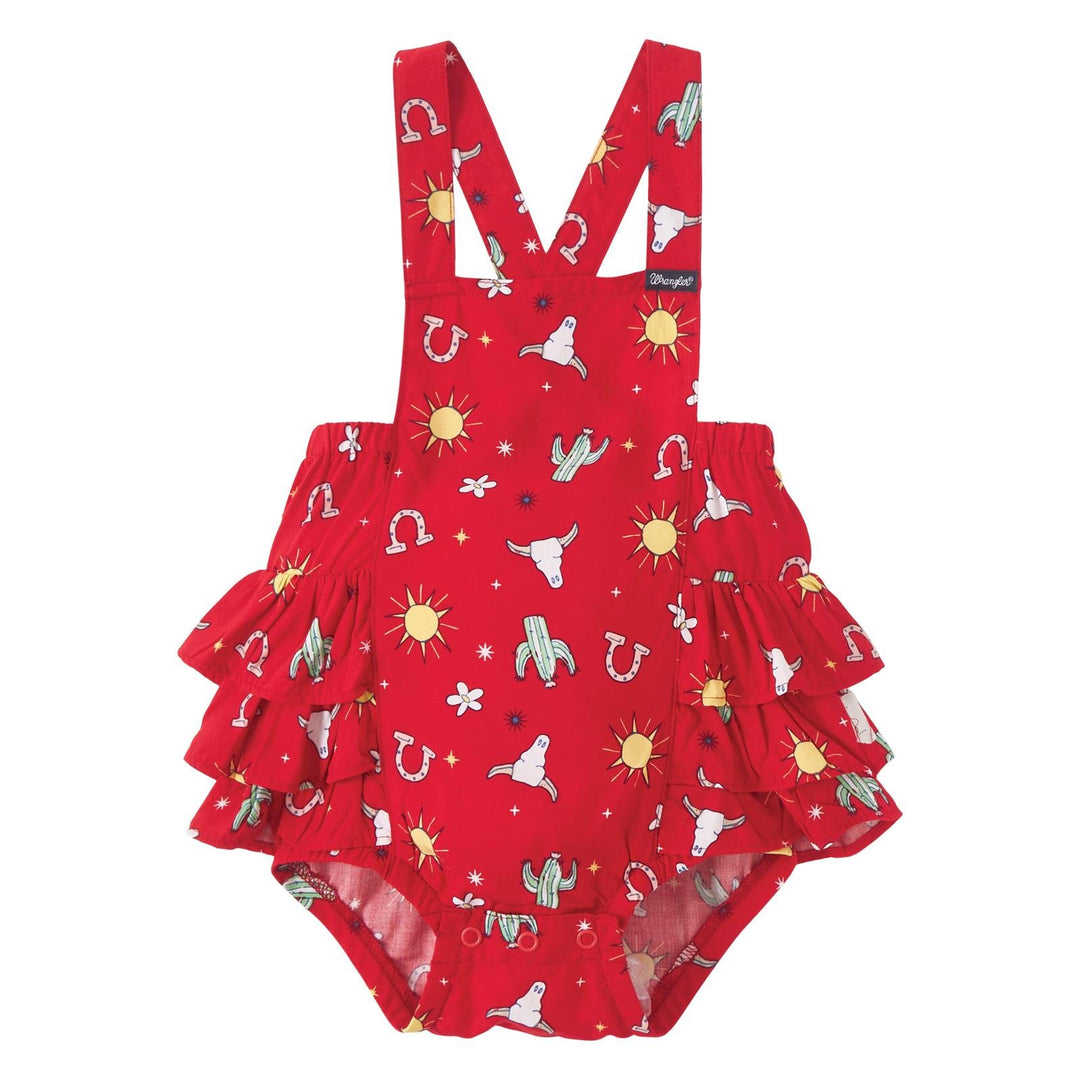 Western Print Ruffle Onesie from Wrangler