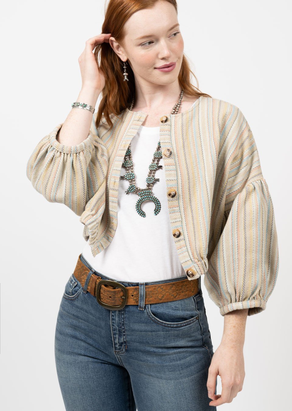 Multi Stripe Crop Jacket from Ivy Jane