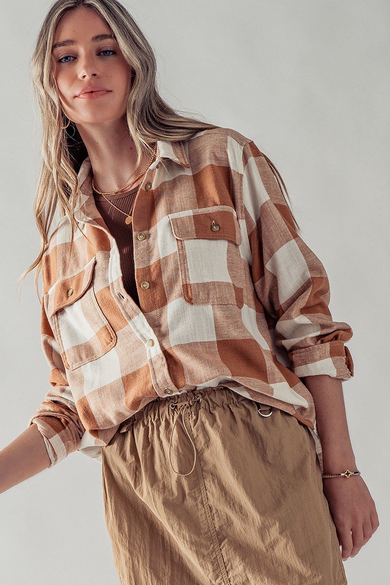 Plaid Button Down Flannel Shirt