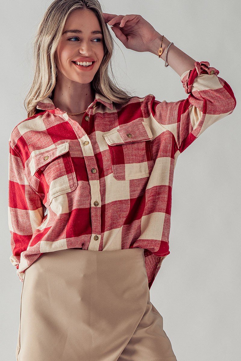 Plaid Button Down Flannel Shirt