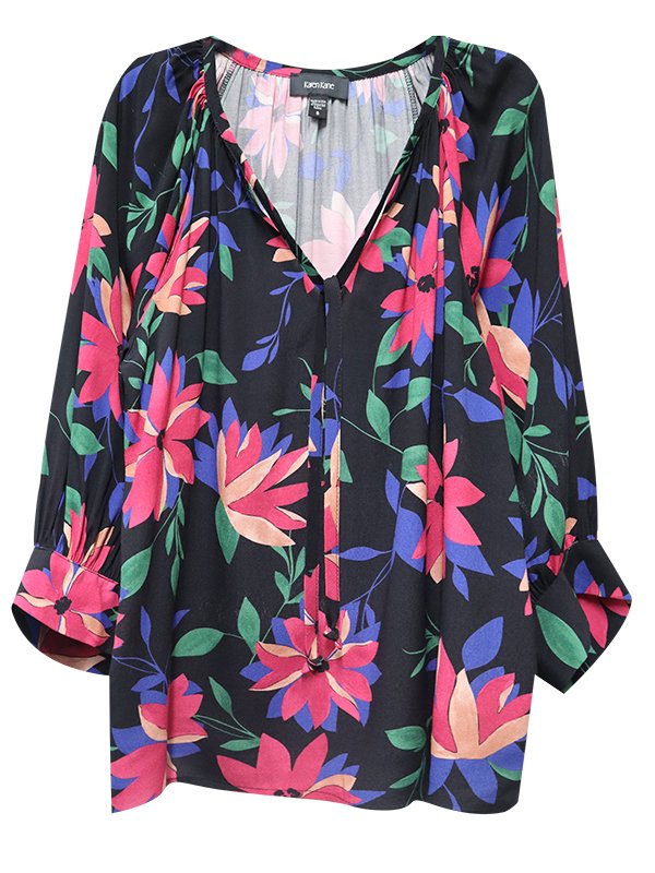In Full Bloom Blouson Sleeve Top from Karen Kane