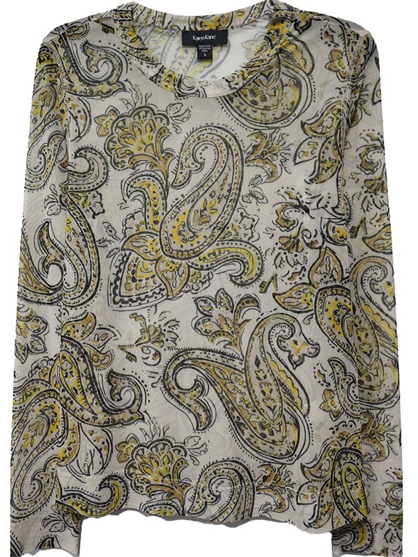All Over Paisley Mesh Top from Karen Kane