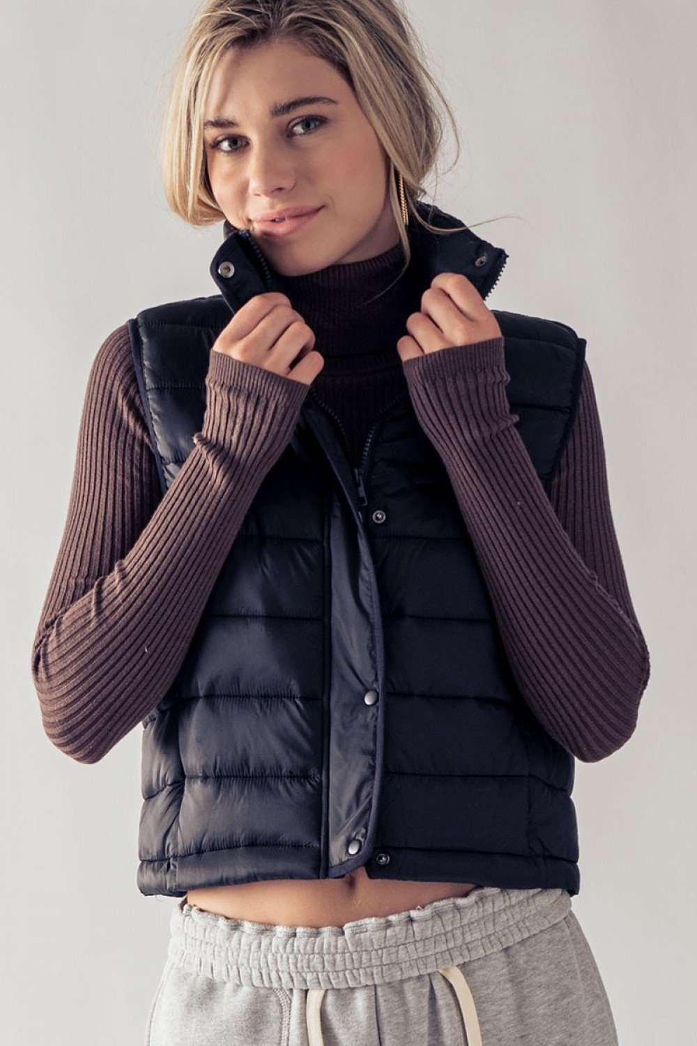 Quilted Cropped Vest
