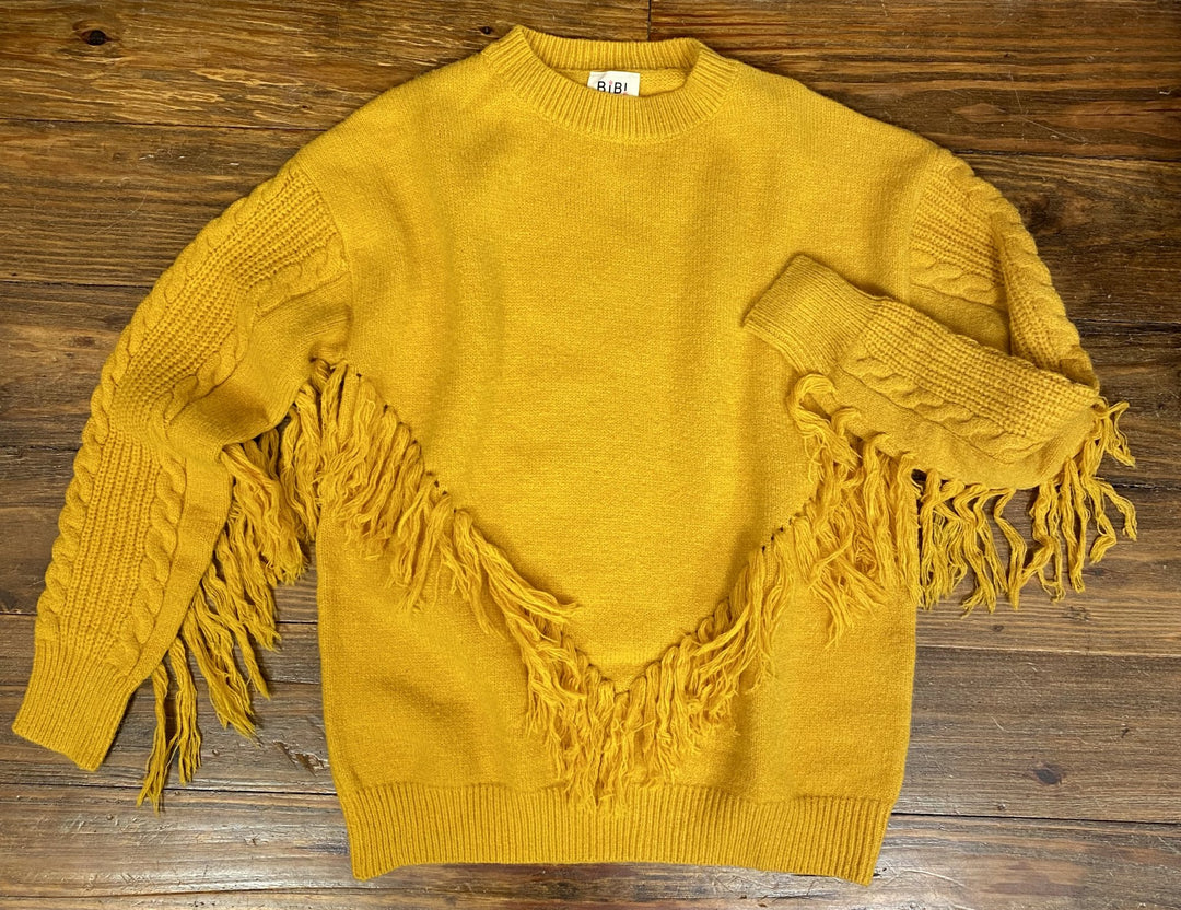Fringe Yoke Sweater