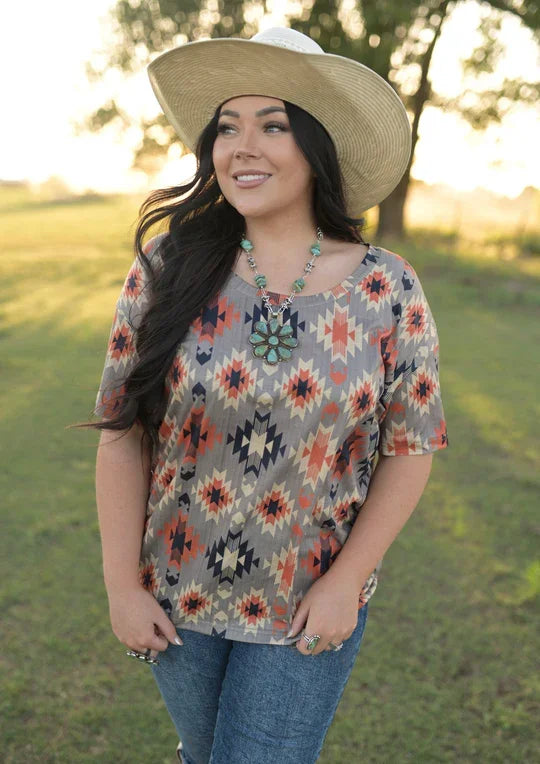 Aztec Print Tee