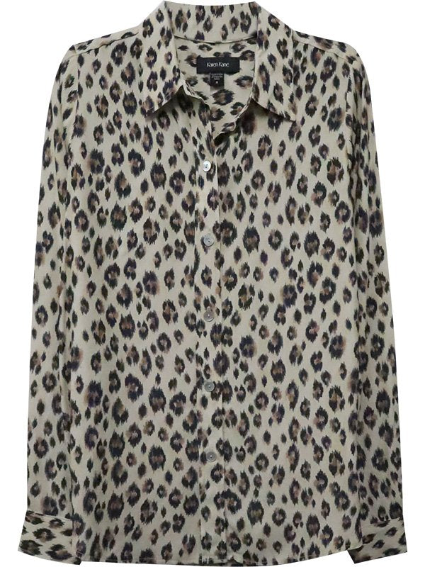Leopard Print Long Sleeve Shirt from Karen Kane