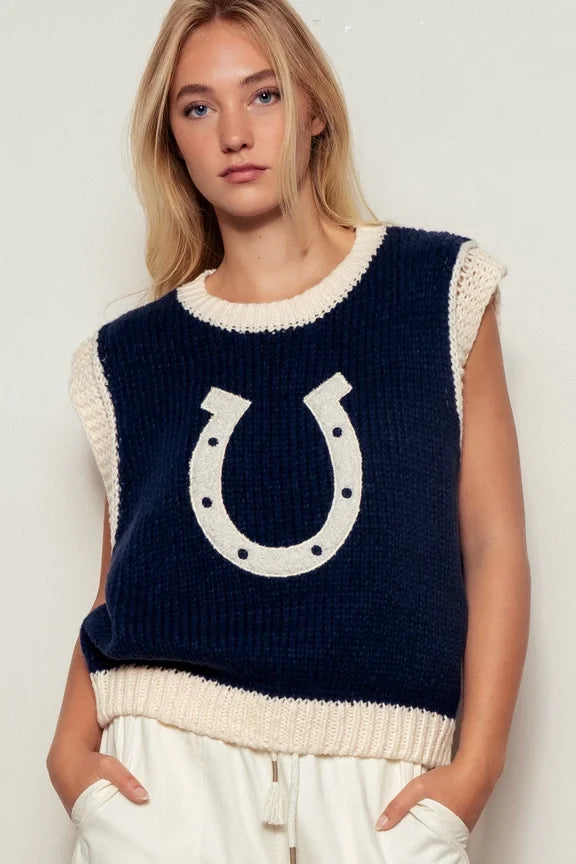 Wild Woven Horseshoe Sweater Vest
