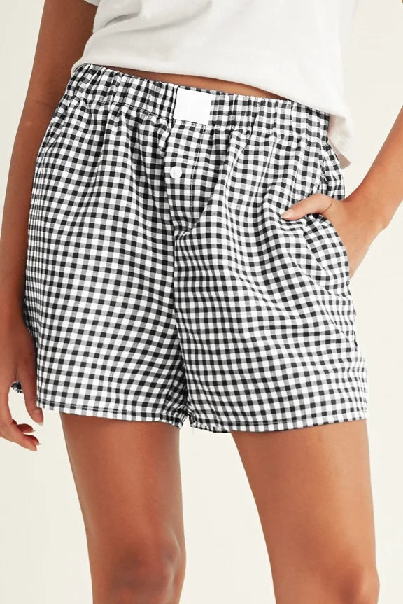 Gingham Print Boxer Shorts