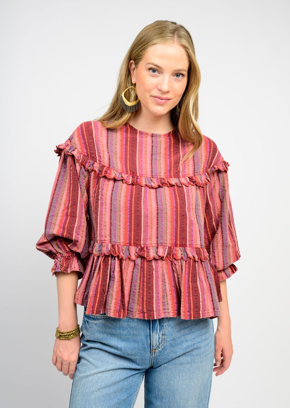 Multi Striped Tier Top from Ivy Jane