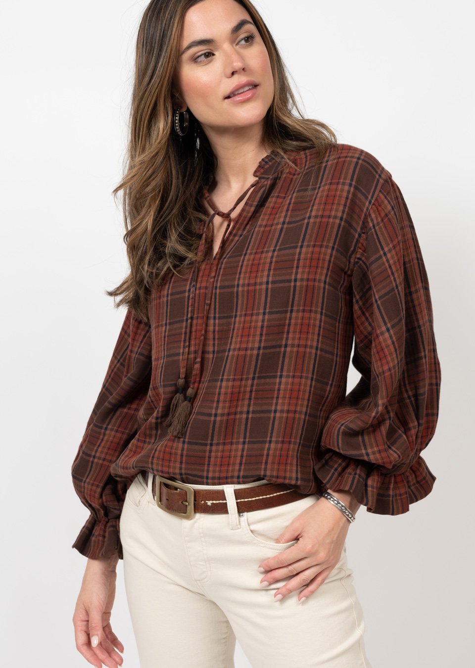 Plaid Tie Front Top from Ivy Jane
