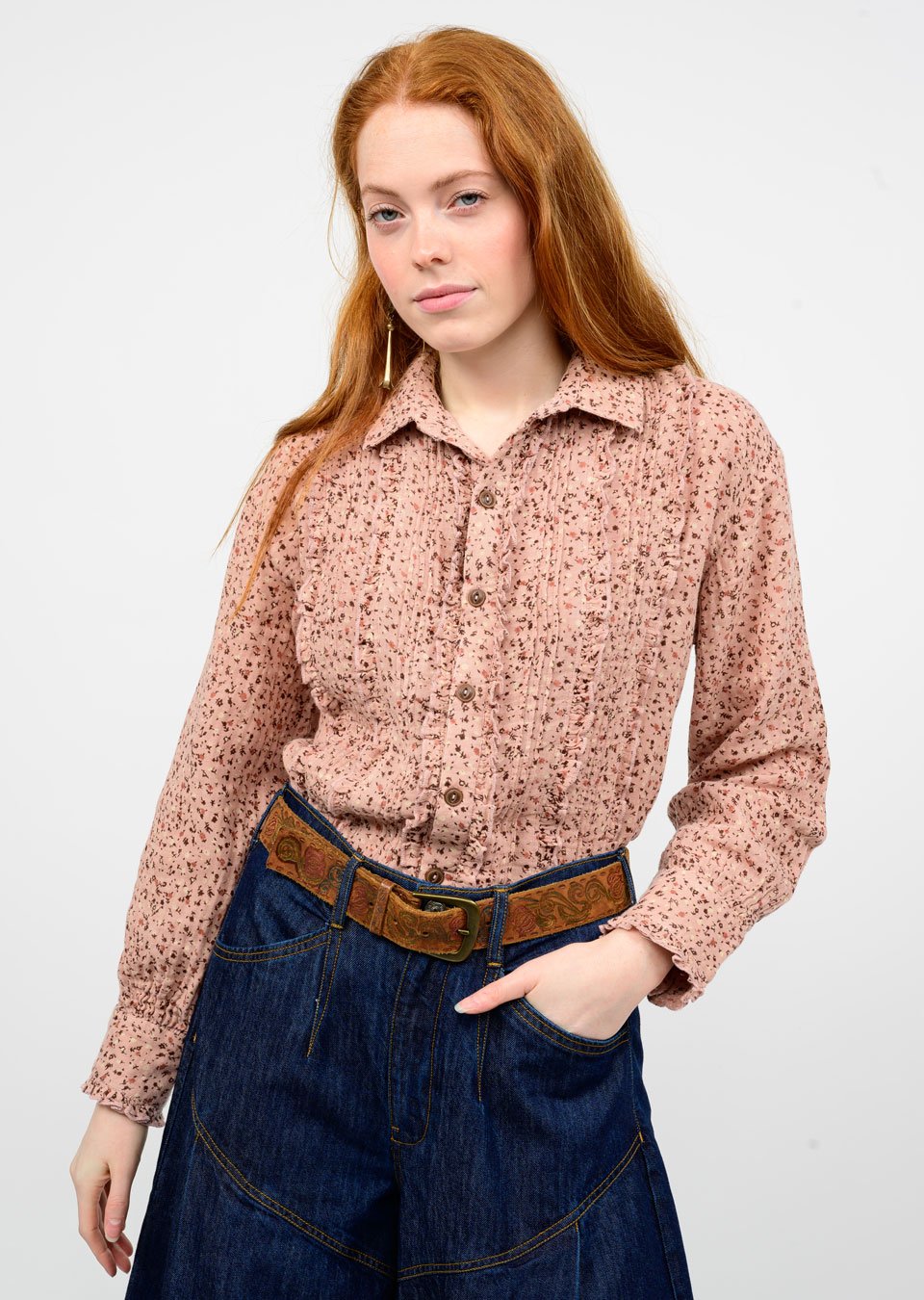 Tuxedo Gauze Print Top from Ivy Jane