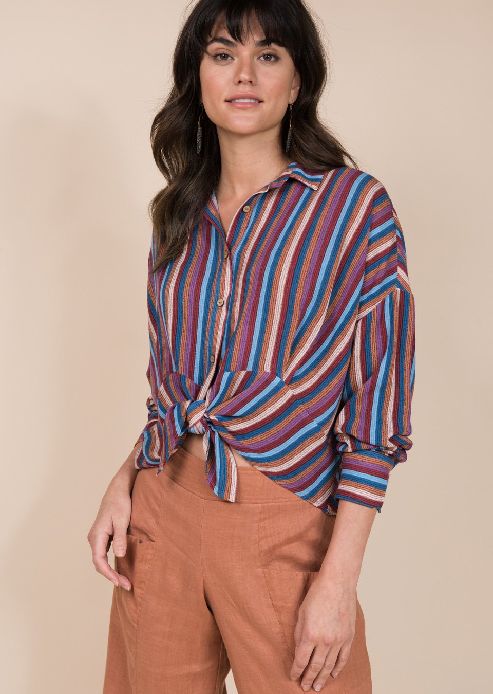 Striped Tie Front Top from Ivy Jane