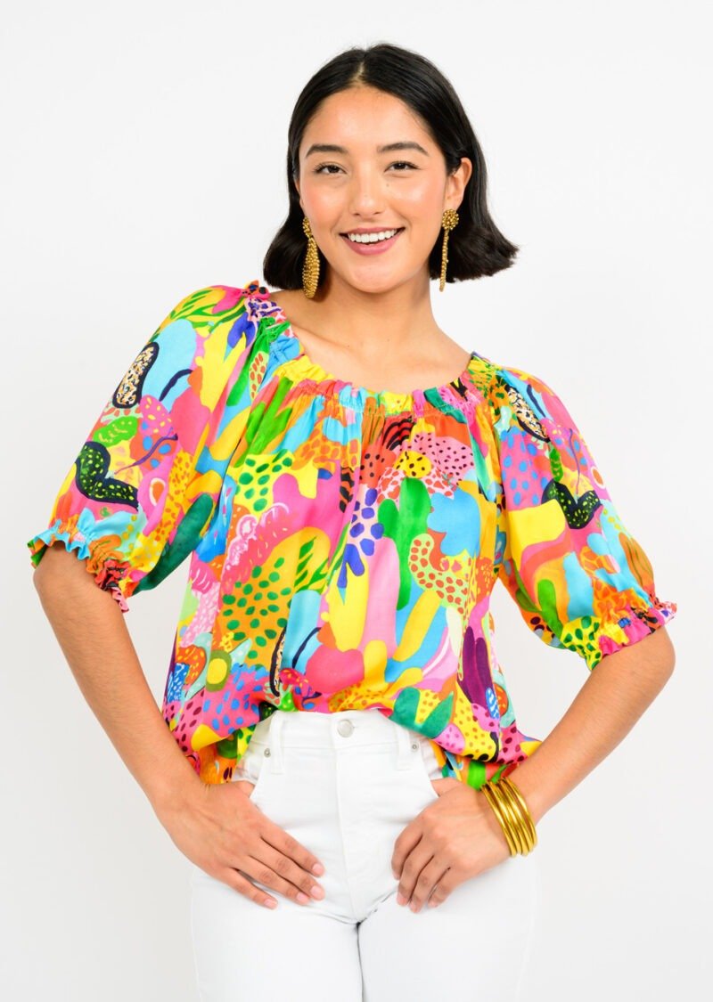 Tropical Satin Cactus Top from Ivy Jane