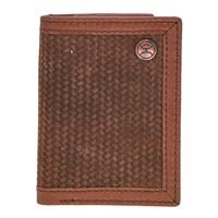 Classic Roughout Basket Weave Embossed Roughout Tri-Fold Wallet from Hooey