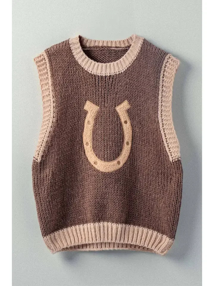 Wild Woven Horseshoe Sweater Vest