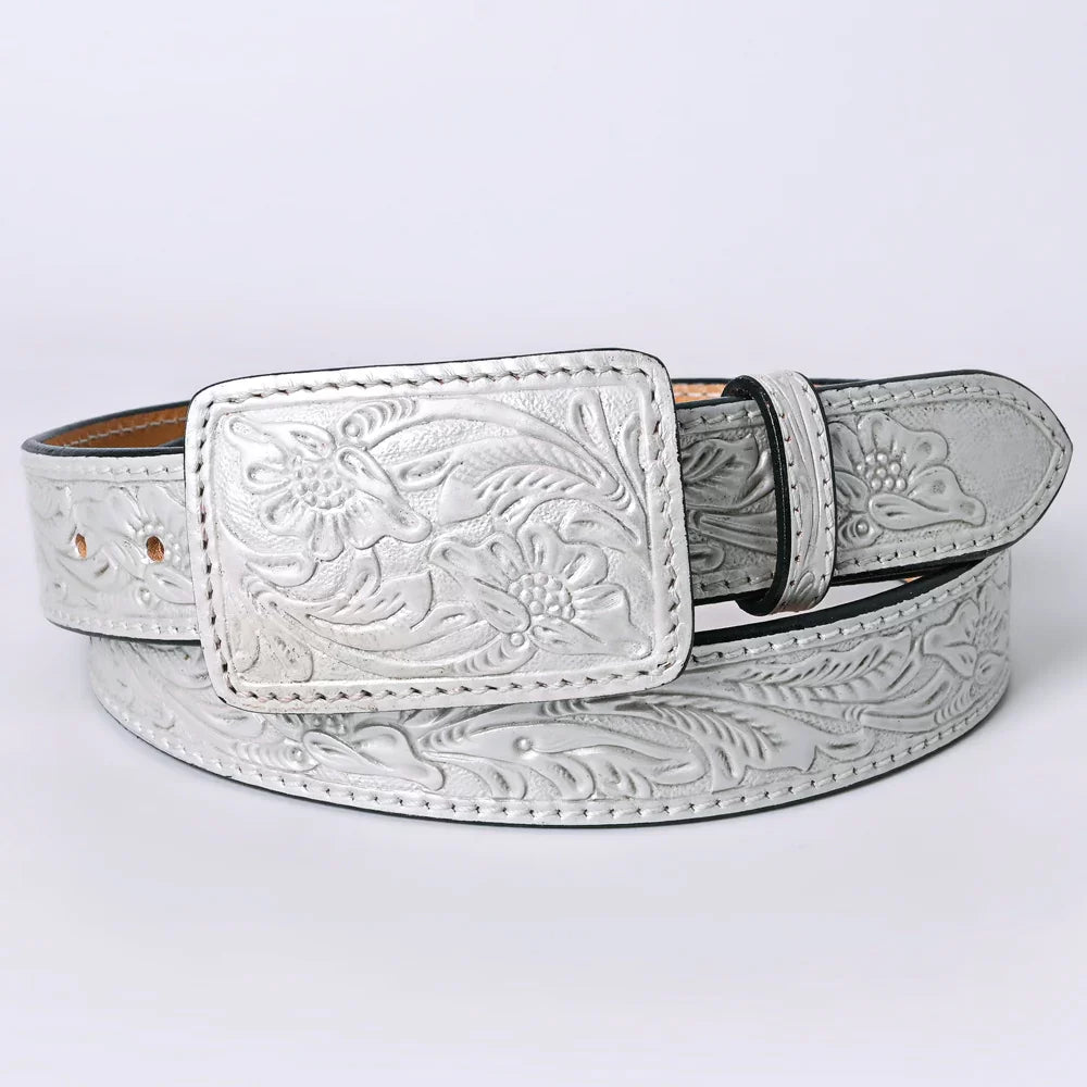 Silver Floral Tooled Belt from American Darling