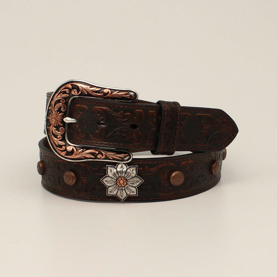 Floral Embossed Copper Dot Belt from Ariat