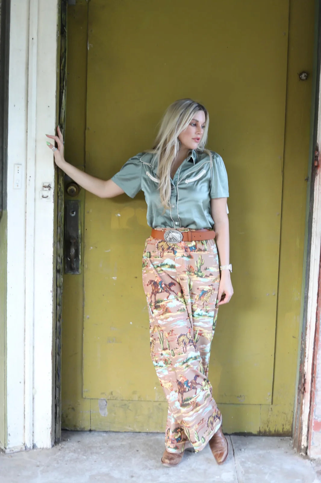 Western Print Trouser Pant