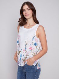 Sleeveless Floral Printed Linen Top from Charlie B