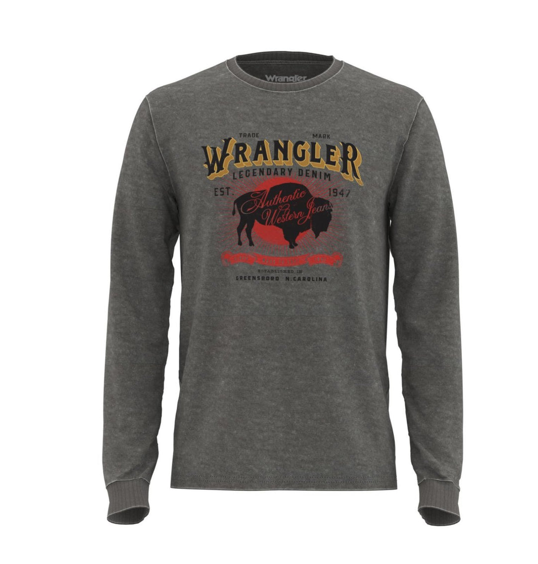 Legendary Denim Buffalo Long Sleeve Tee from Wrangler