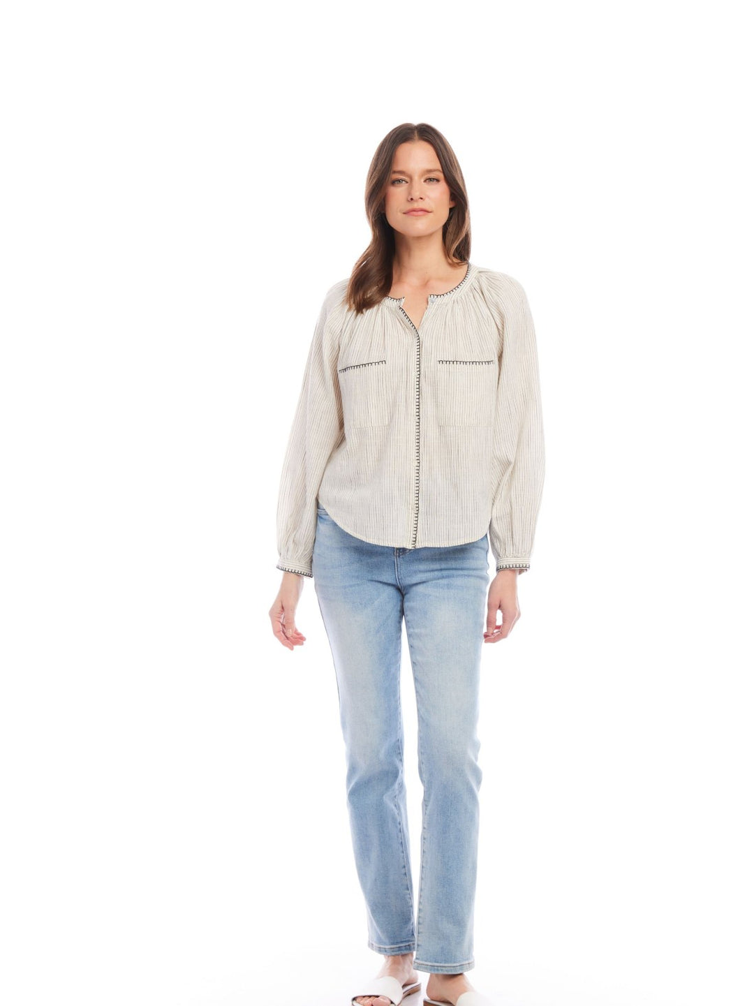 Edge Stitch Peasant Top from Karen Kane
