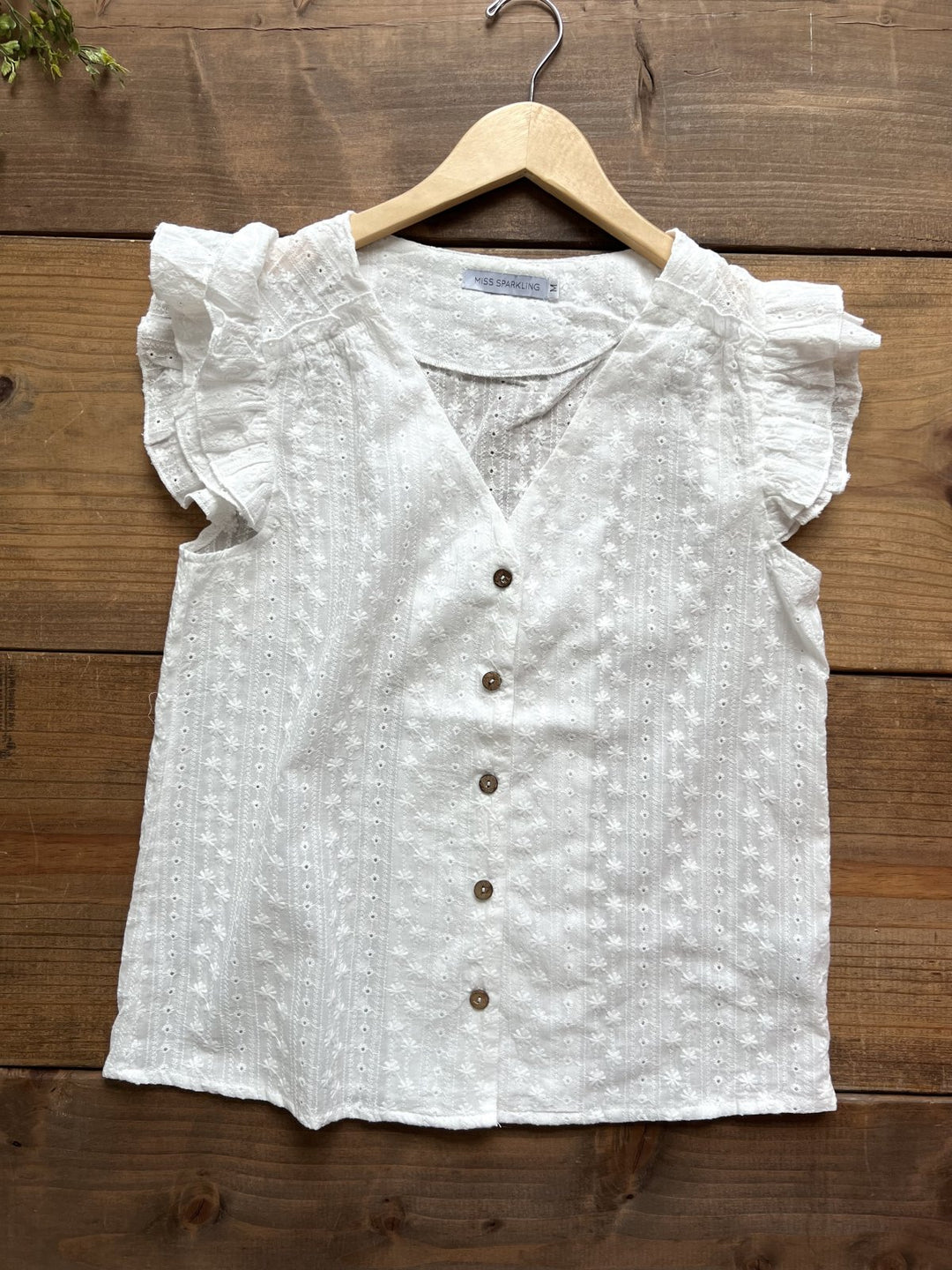 Button Down Ruffle Top