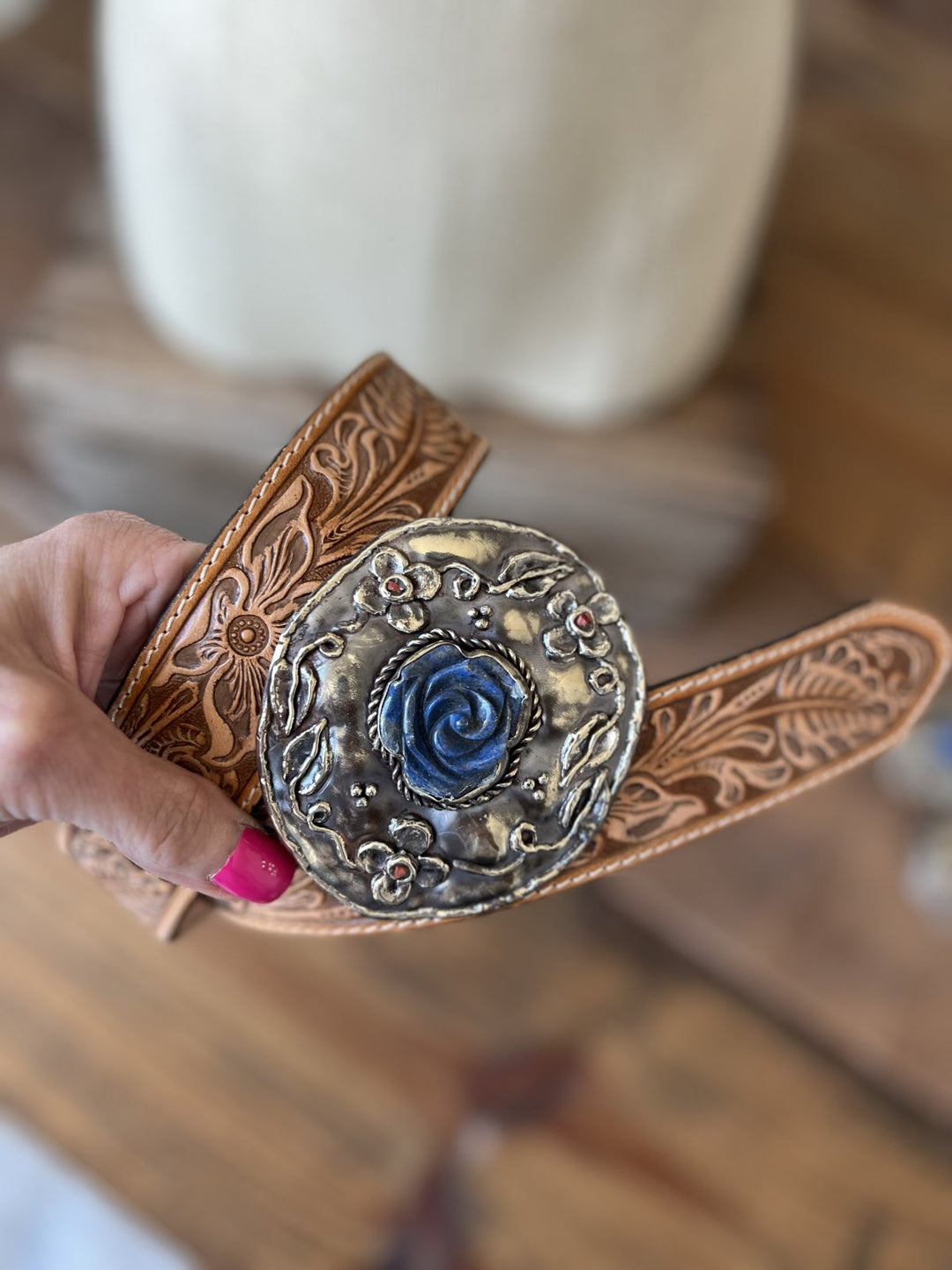 Lapis Flower Buckle from Paige Wallace