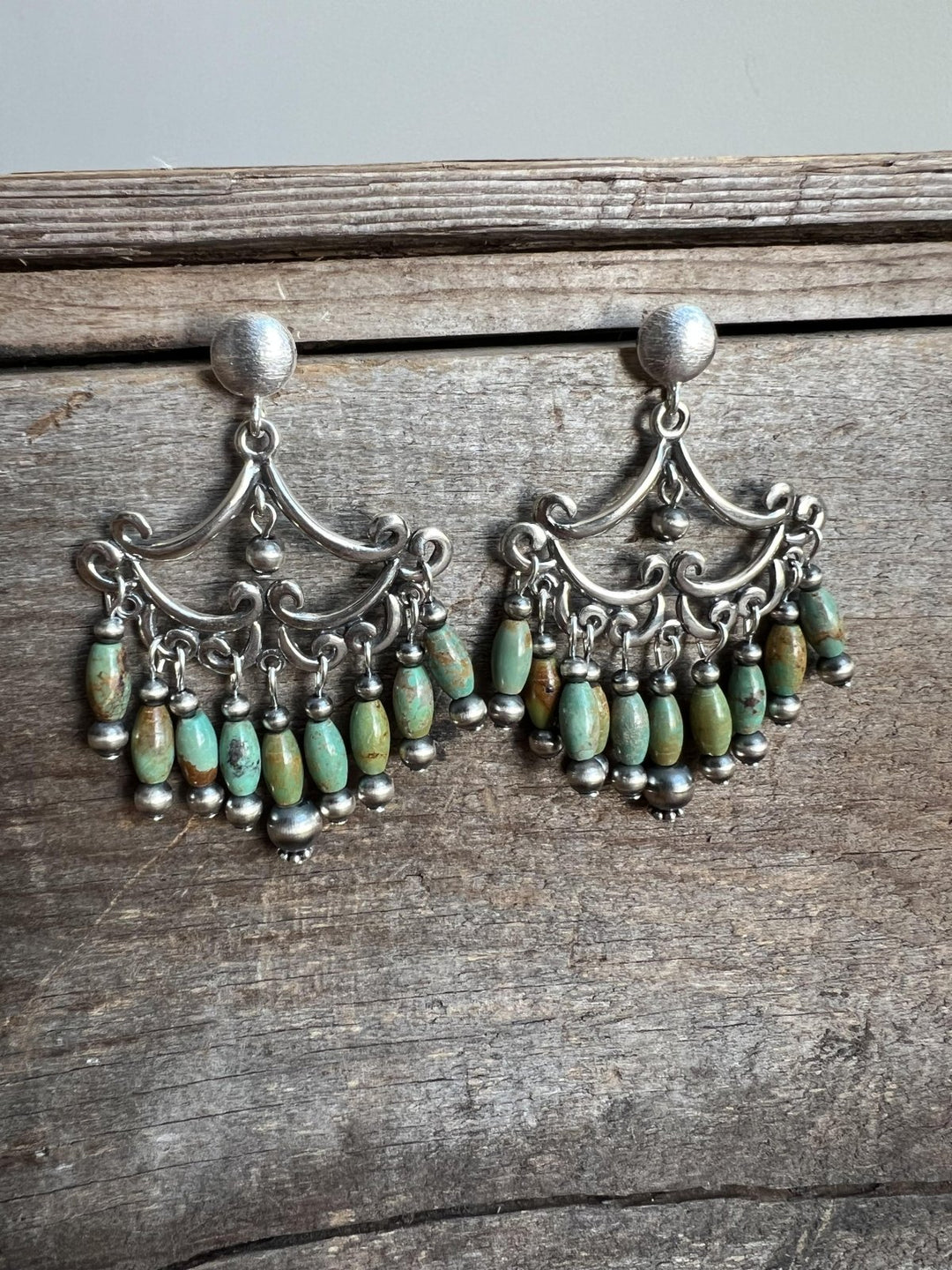 Sterling Silver Turquoise Fan Earring from Paige Wallace