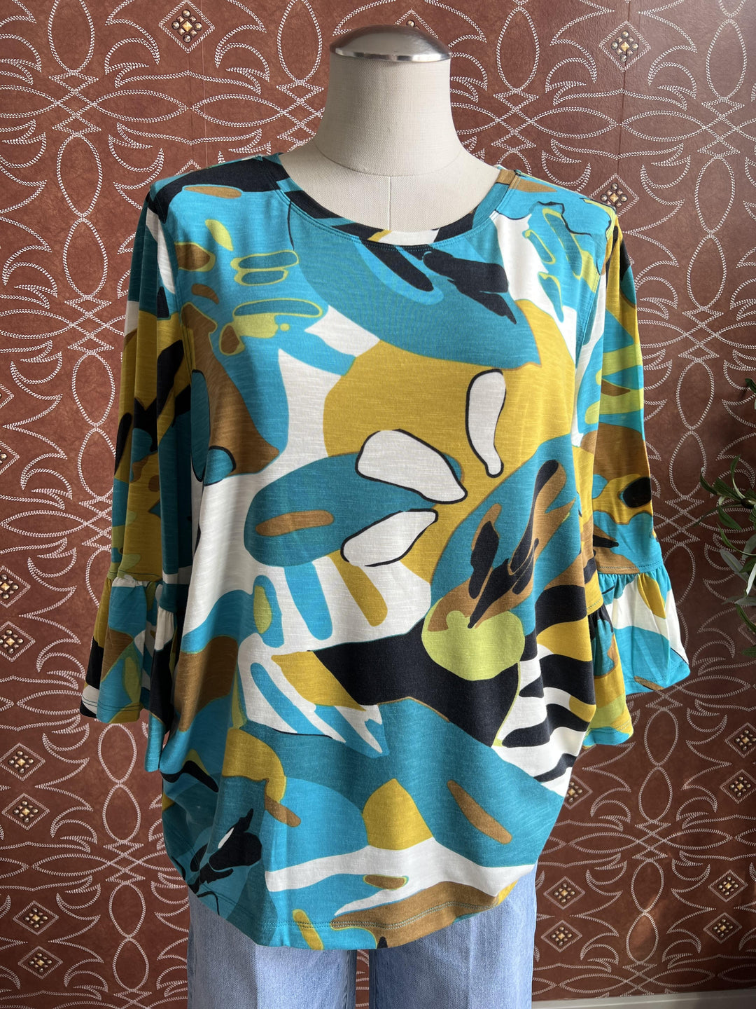 3/4 Sleeve All Over Print Top from Multiples