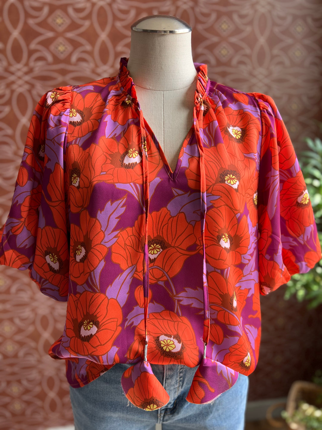 Puff Sleeve Flower Print Top from THML