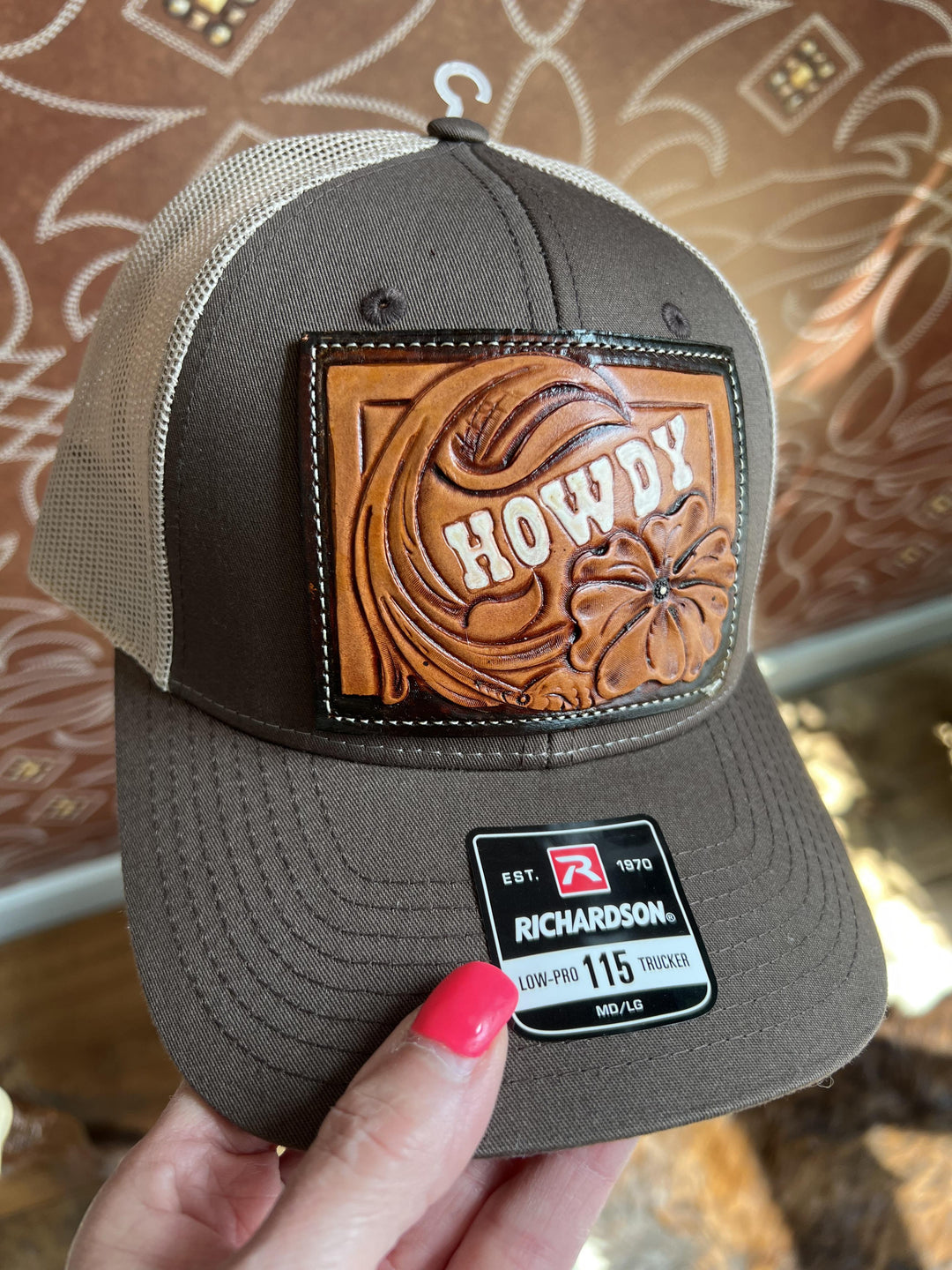 Howdy Hand Tooled Patch Cap from Rodeo Rose