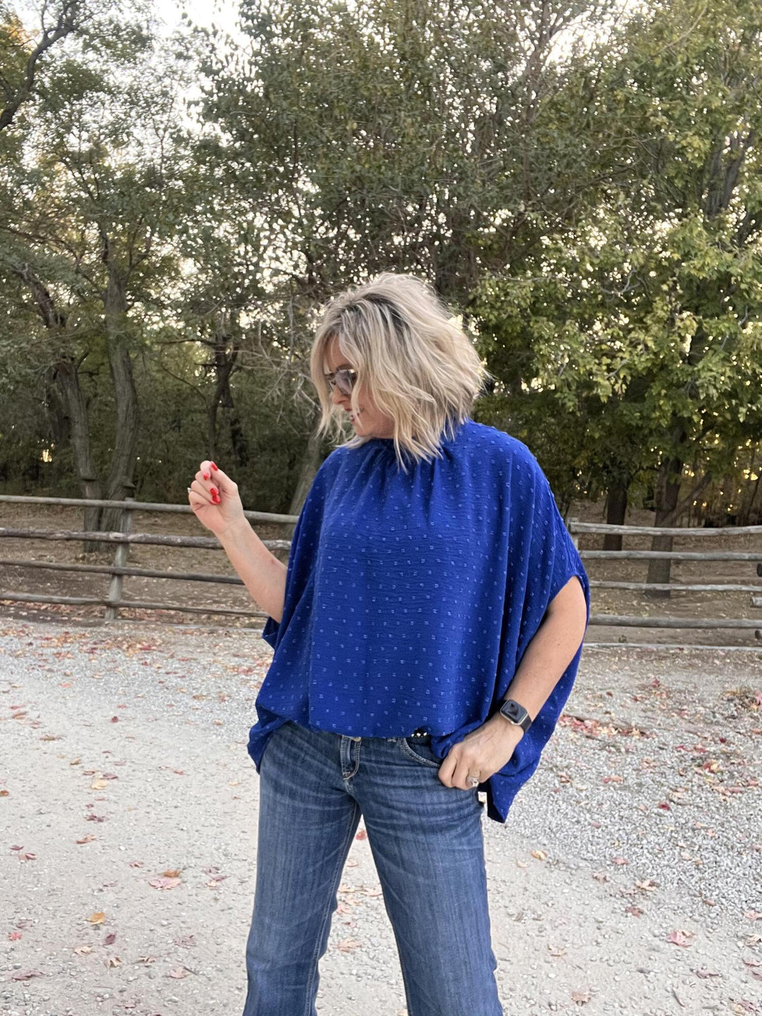 Clip Dot Popover Bow Back Top from Ivy Jane