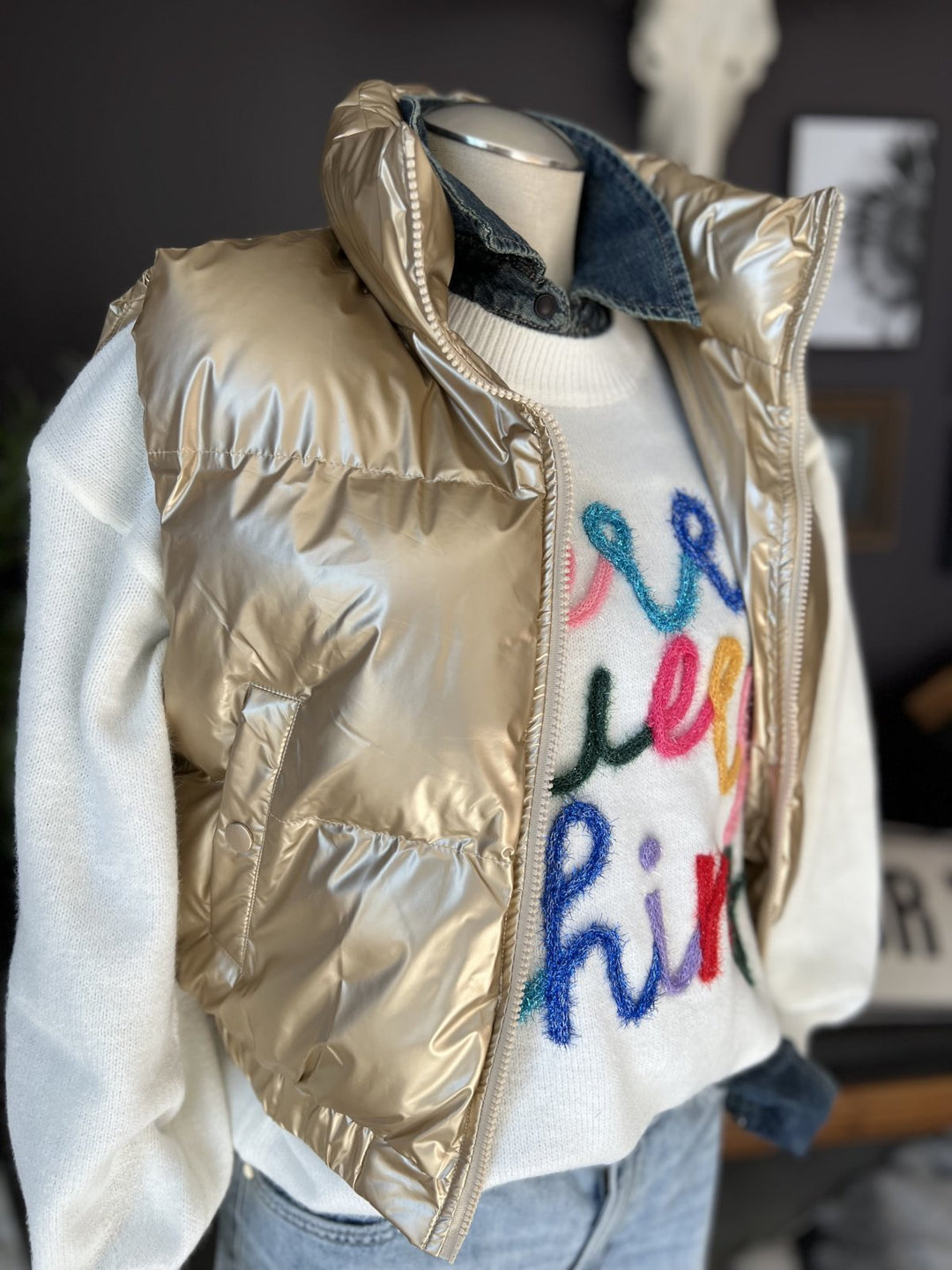 Gold Metallic Vest