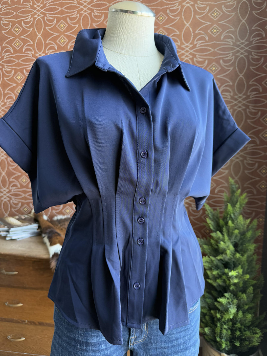 Pleated Front Top