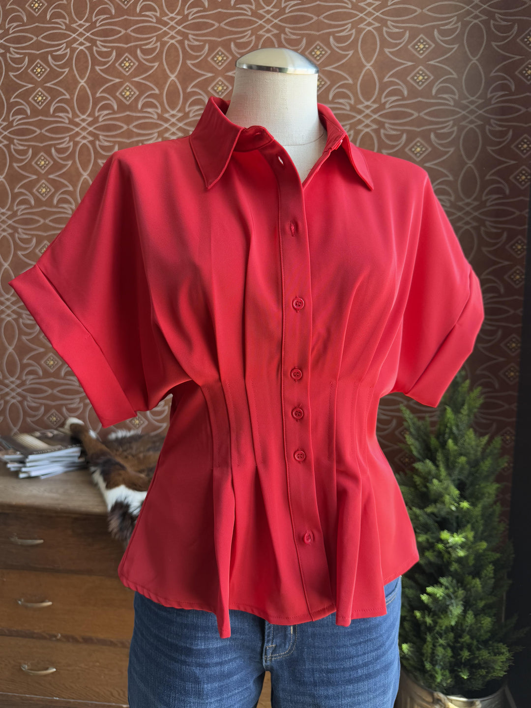 Pleated Front Top