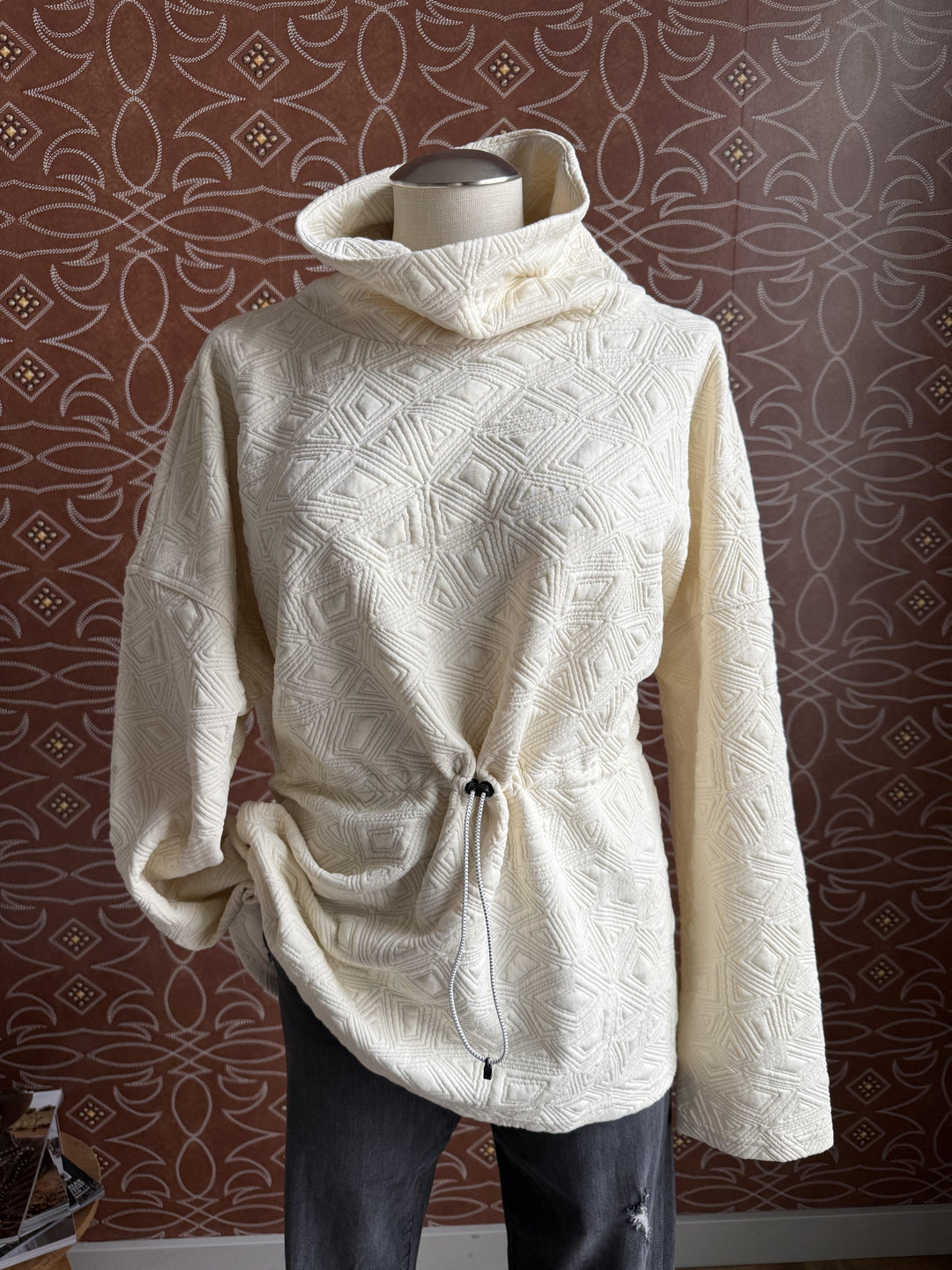 Textured Cowl Neck Pullover from THML