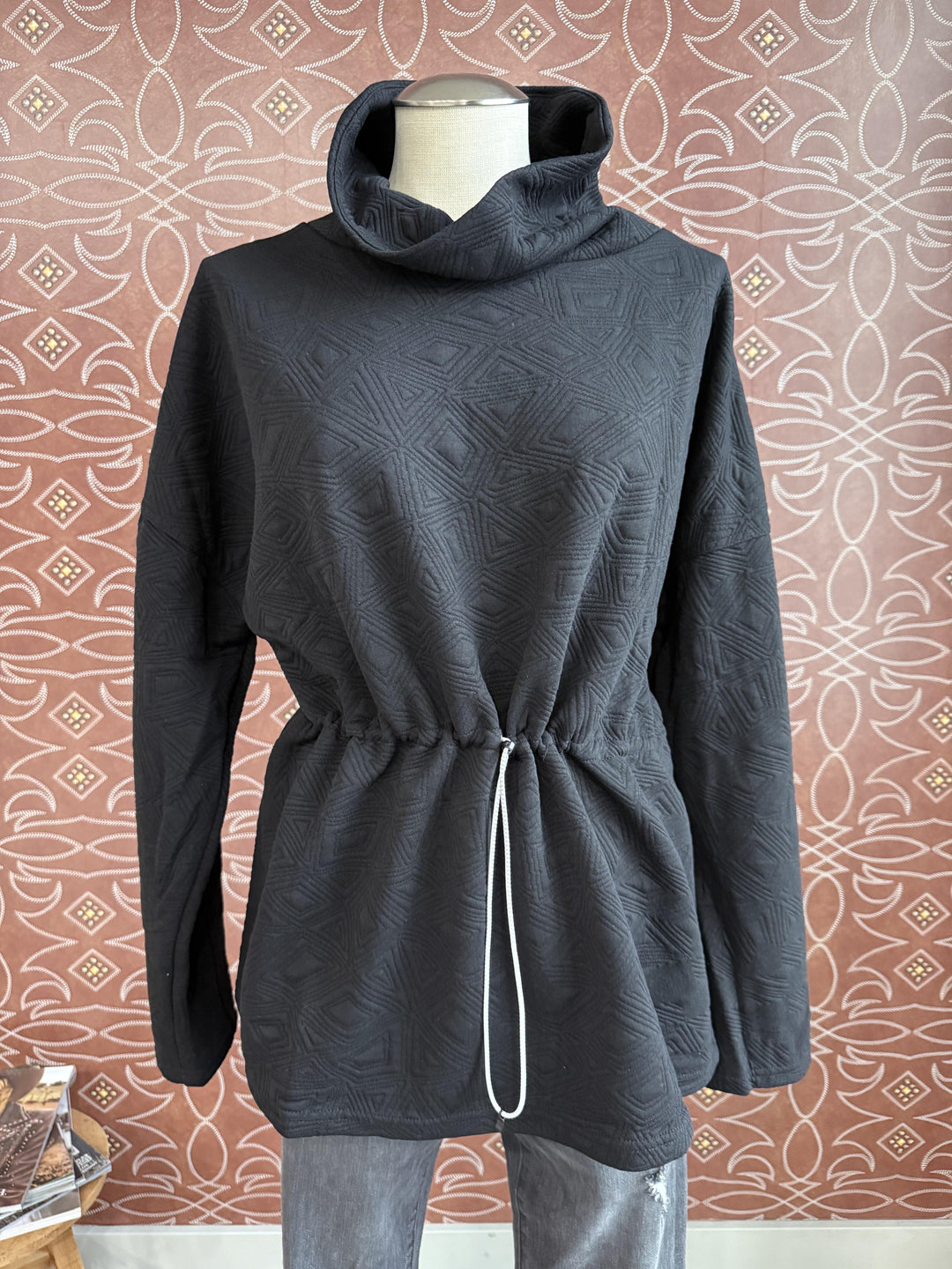 Textured Cowl Neck Pullover from THML