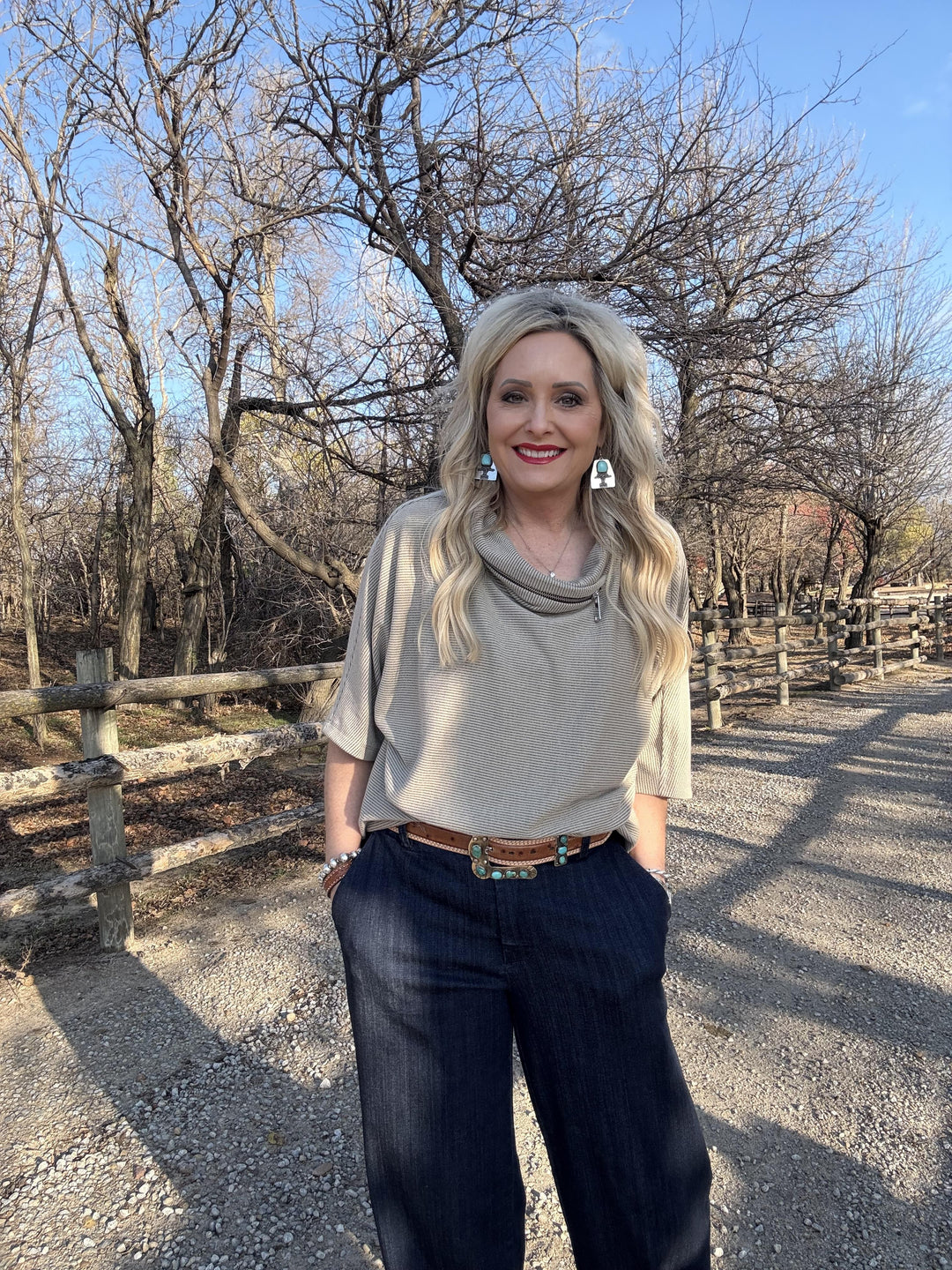 Double Zip Cowl Neck Pullover from Multiples