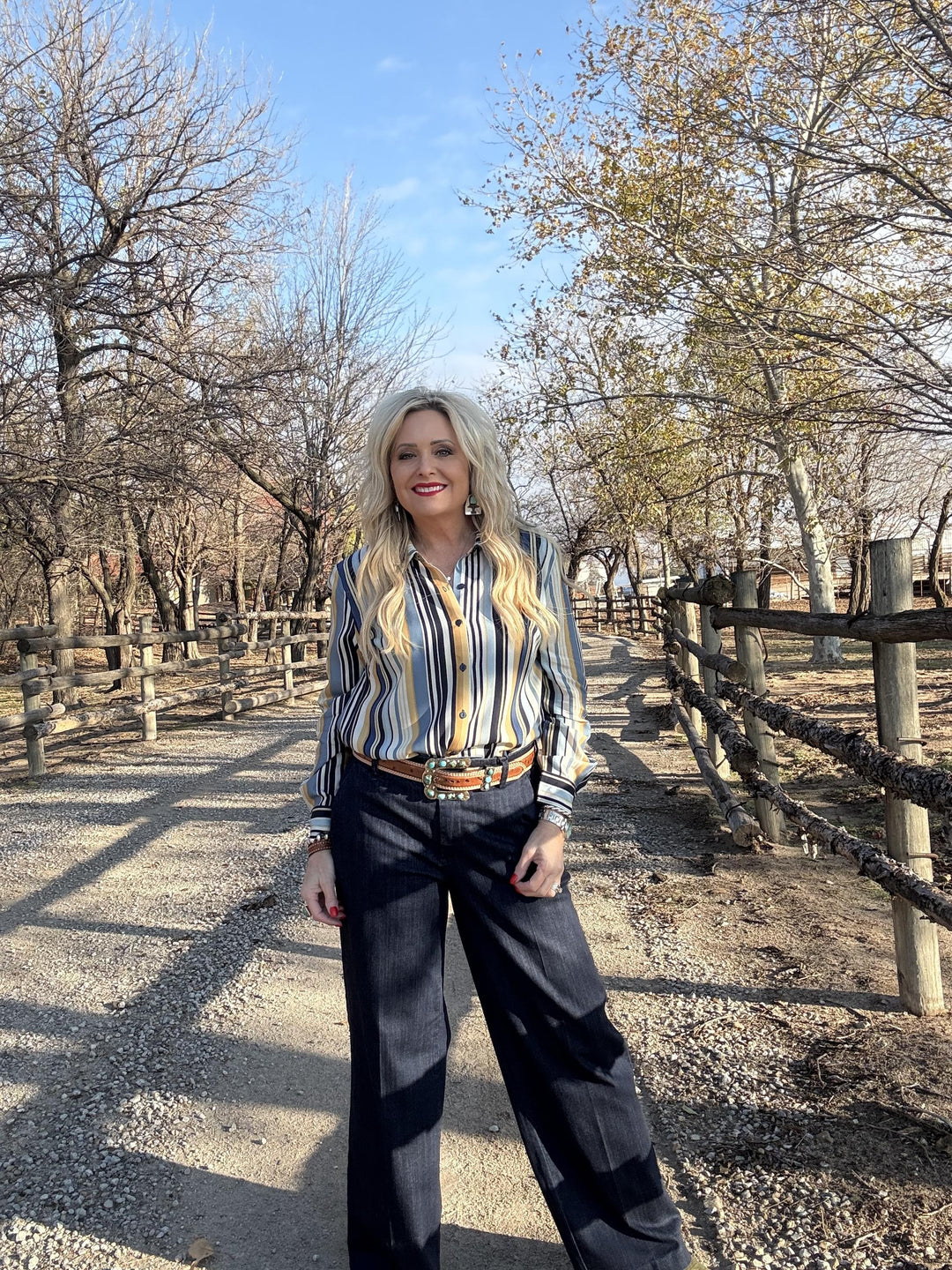 Stripe Long Sleeve Blouse from Liverpool