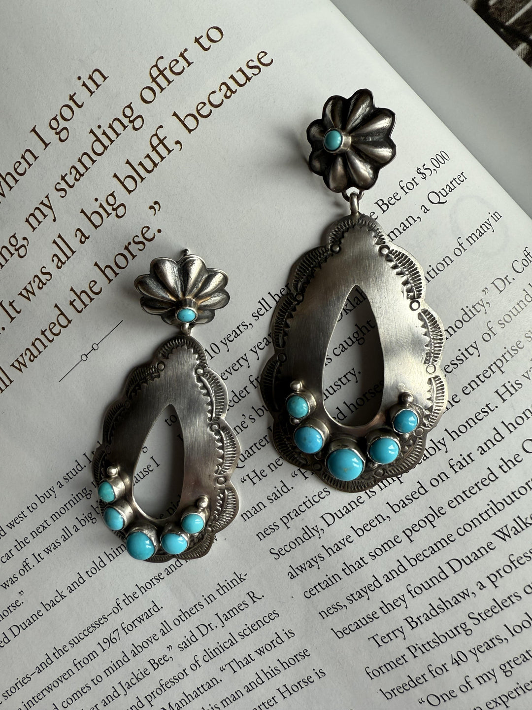 Scallop Teardrop Turquoise Drop Earring