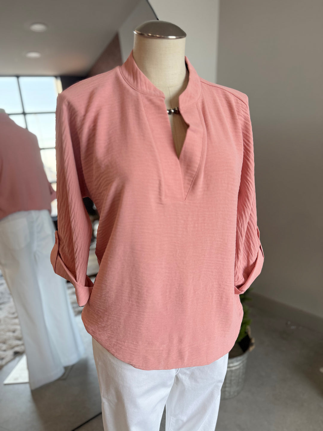Roll Tab Cuffed Dolman Top from Multiples