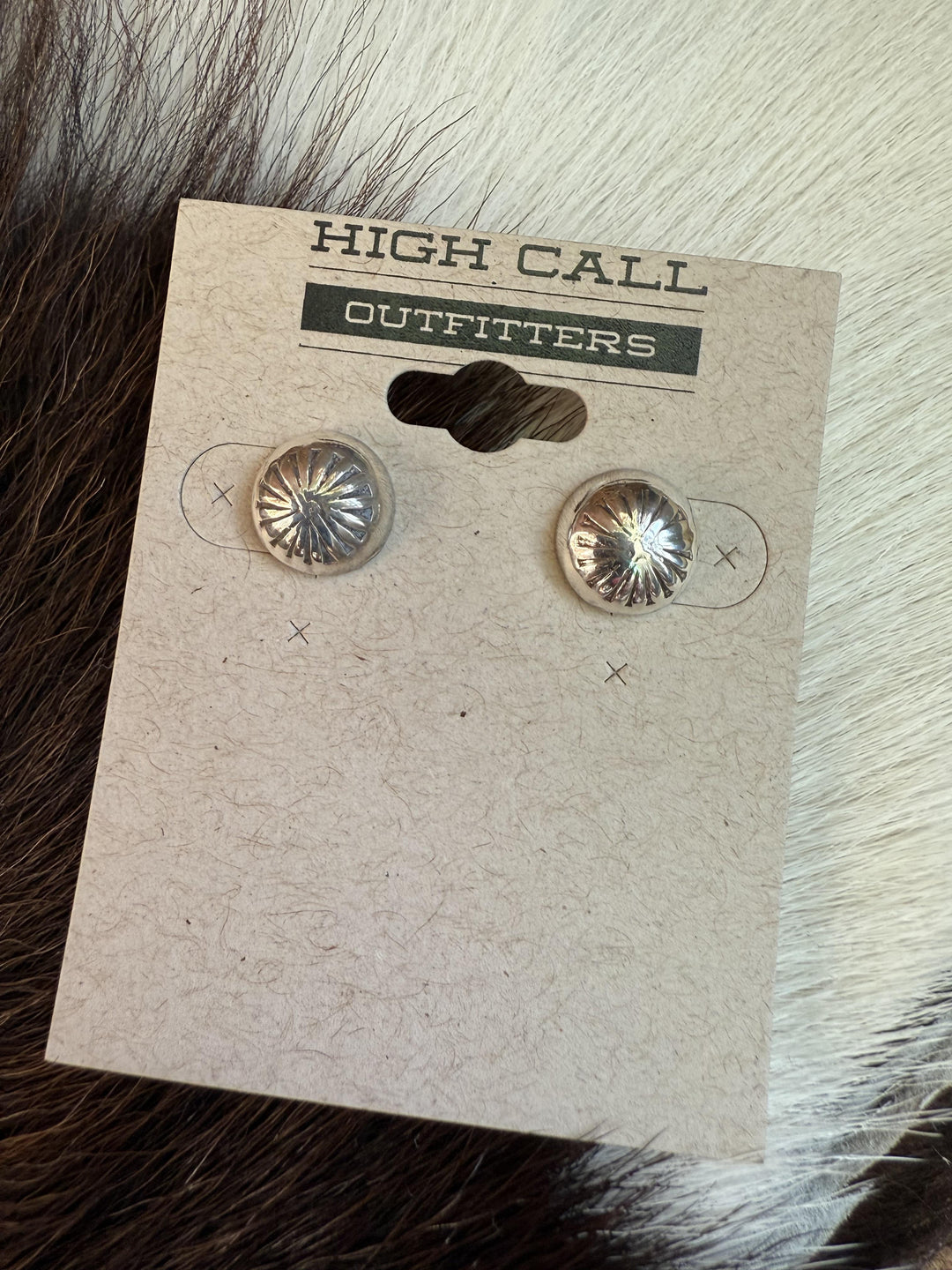 Sterling Silver Stamped Dome Earring