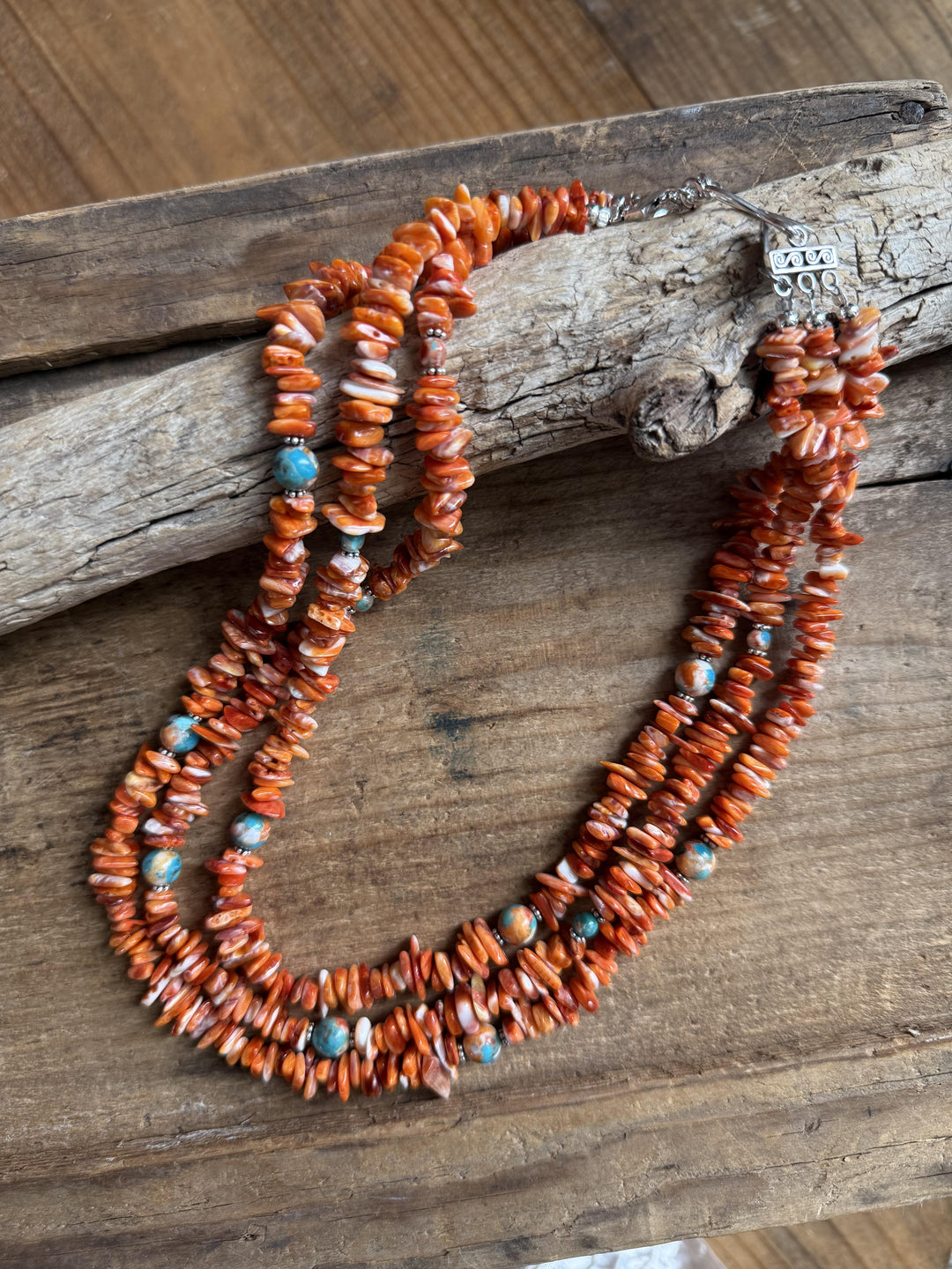 Spiney Oyster 3 Strand Necklace from Paige Wallace