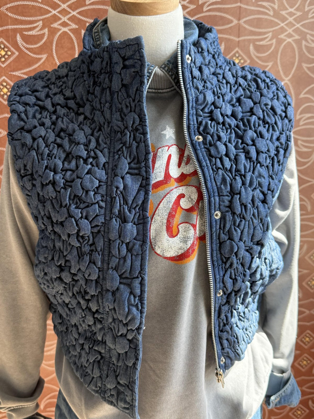 Tucked Denim Vest