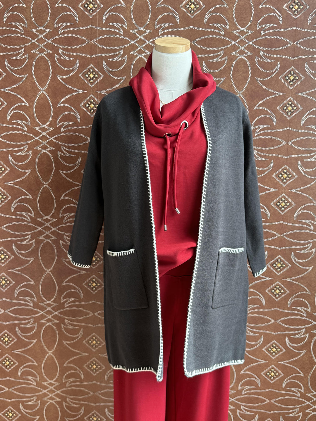 Blanket Stitch Shawl Sweater from Multiples