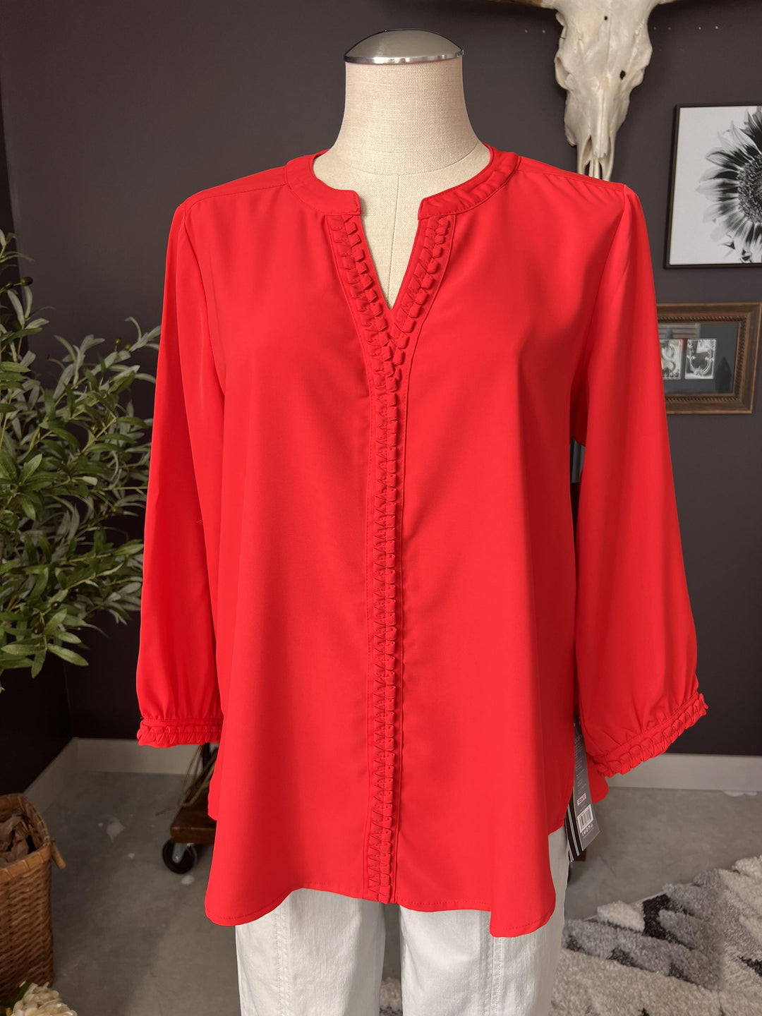 3/4 Sleeve with Zig Zag Trim Top from Multiples